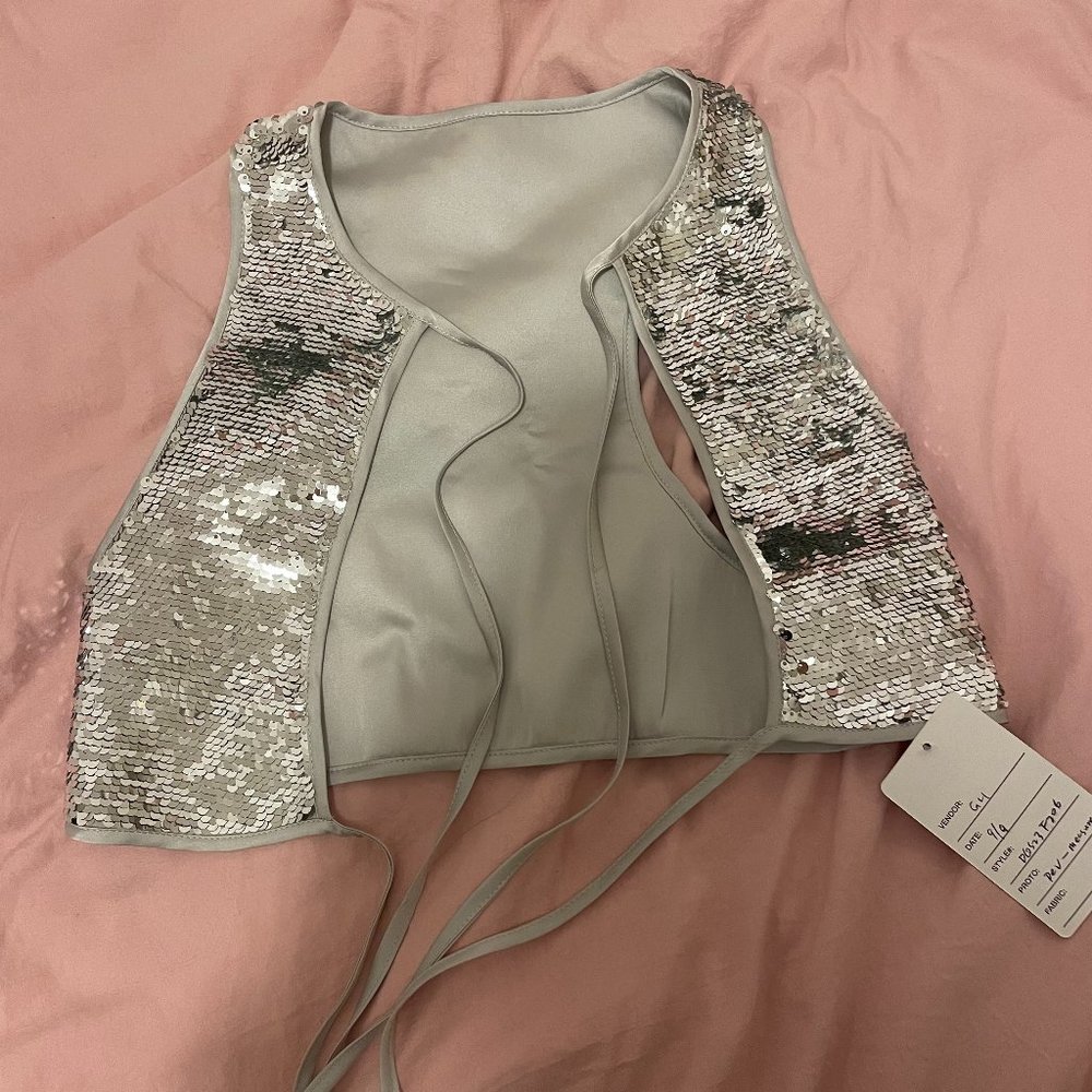 Danielle Guizio one of a kind silver top